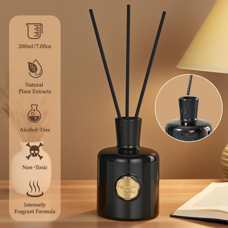 XEPTLE Reed Diffuser Set, 7.04 oz Oud & Bergamot Scent