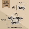 Talented Kitchen 141 Laundry Stickers, Bathroom Labels for Home Organization