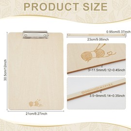 FINGERINSPIRE Knitting Chart Keeper Rectangle Wooden Knitting Chart Holder Burlywood Color Knitting Chart Keeper Yarn Ball Pattern Handmade Knitting Chart Keeper Holder Knitting Tool Accessories