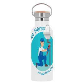 Isolierflasche Edelstahl Thermosflasche Les Vrais Heroes, Klempner Business 500 ml