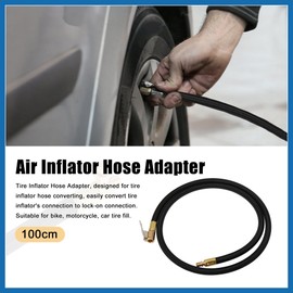 A ABSOPRO 100cm 39" Car Bike Tire Valve Pipe Air Inflator Pump Extension Hose Item Replacement