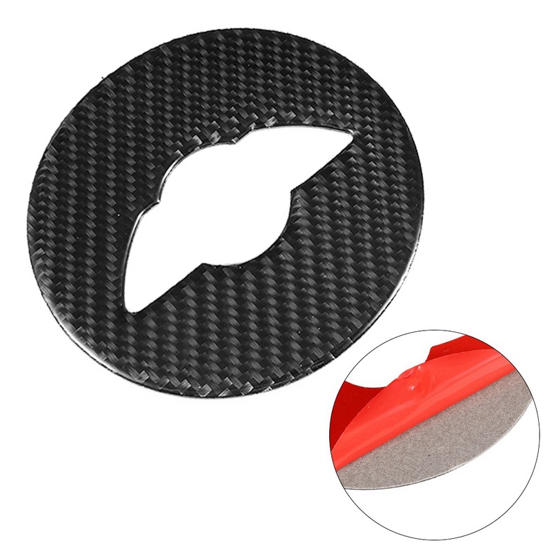 Carbon Fiber Steering Wheel Decoration Trim Decor Emblem Fit for