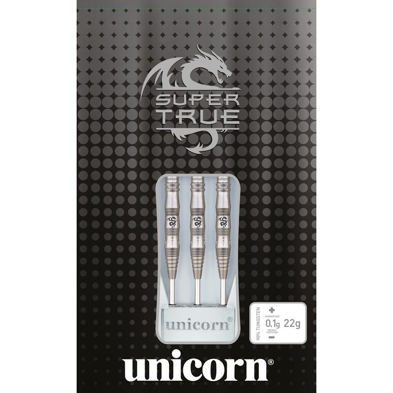 Unicorn Unisex Super True 90% Tungsten Darts, Silver, 20G UK