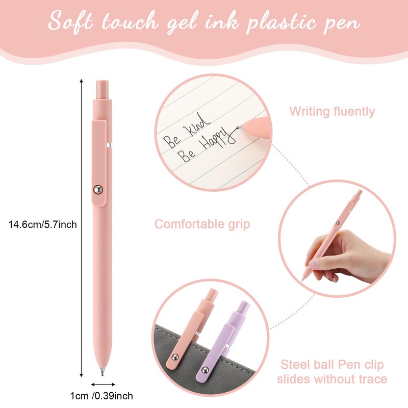 Sherr 50 Pcs Black Gel Ink Pens Bulk Retractable Ballpoint