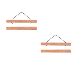 ZORR Set of 2 21 cm Magnetic Poster Rails, A4, Teak Picture Frame for Wall Pictures, Photos, Poster Strip, Wooden Frame, Picture Strip, Clamp Strip
