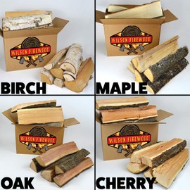 Wilson Oak Split Firewood - Seasoned Natural Kiln Dried Fireplace, Fire Pit, Bonfire Logs (XL)