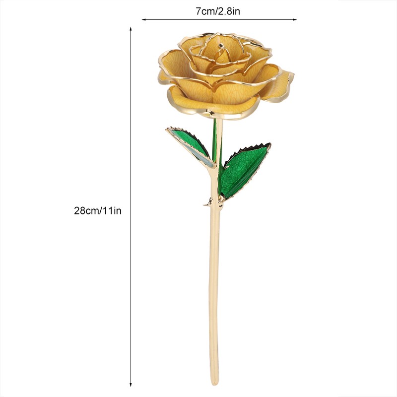 11'' Long Stem 24k Gold Dipped Real Rose Flower Valentine