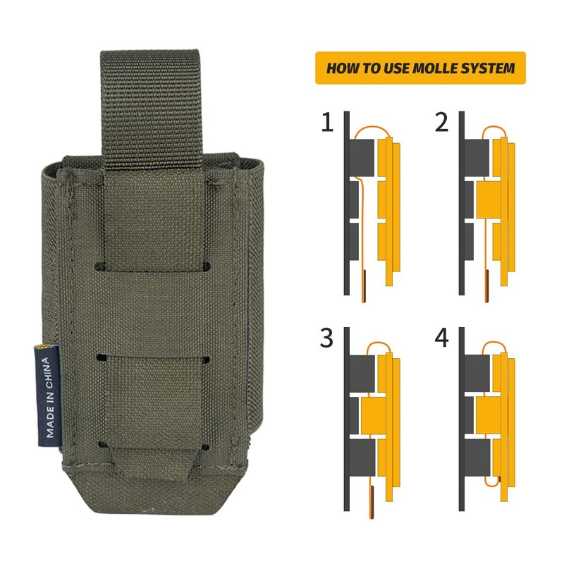 IDOGEAR Tactical Flashlight Holder Molle flashbang Pouch Magazine Pouch Multi-Purpose