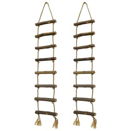 2 Stück Wichtel Strickleiter aus Holz & Seil – Mini Seilleiter für Wichteltür, Weihnachtswichtel & Puppenhaus – Wichtel Zubehör Weihnachten – Skandinavische Deko für Kinderzimmer & Basteln