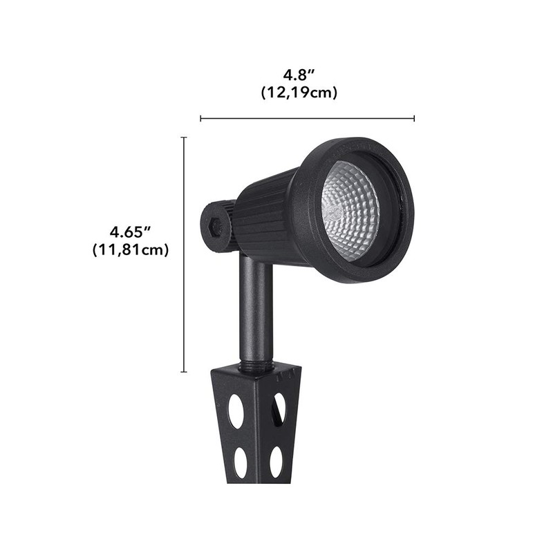 Sterno Home Ribbed Cast Aluminum Halogen Spotlight - Black Finish