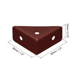 uxcell 4Pcs Angle Corner Brackets 38mm x 38mm, Cold Rolled Steel Braces Joining Support with Screws for Desk Bed Edge (Brown)