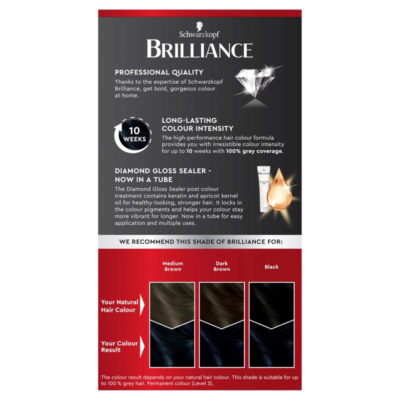 Schwarzkopf Brilliance, Permanent Hair Colour, 91 Blue Black
