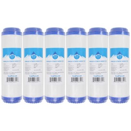6-Pack Replacement for PurePro FS401P-S Granular Activated Carbon Filter - Universal 10-inch Cartridge Compatible with PurePro Aquarium RO System - Denali Pure Brand