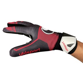 uhlsport Futsal GK Keeper Gloves FUTSAL Starter Resist Half Negative 1011360 01 9 Black x White x Red