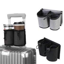 Portable Drinks Caddy Bottle Holder Waterproof Oxford Cloth Suitcase Travel Storage Bag Fits Roll on All Suitcase Handles Traveller Accessories