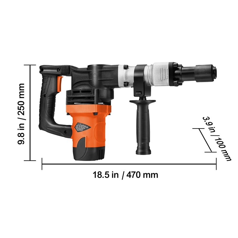 VEVOR Demolition Jack Hammer, MAX 1400W Electric Jackhammer Heavy Duty,