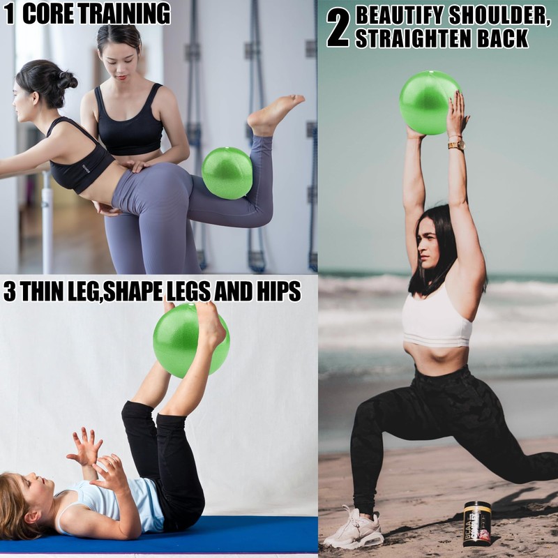 Small Exercise Ball Anti-Burst Non-Slip Stability 9 Inch with Inflatable