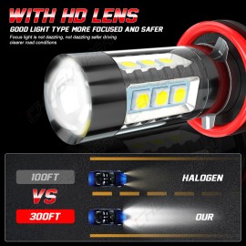 CHUSYYRAY For Toyota Corolla 2009-2014 2015 2016 - 2X LED Fog Light Bulbs 6000K White Lamp