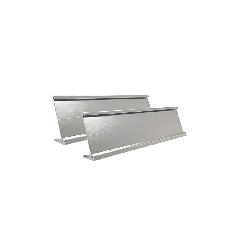 2" x 8" Nameplate Desktop Holder 2 Pack (Silver)