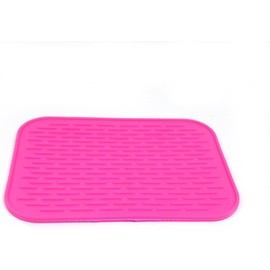 Heat Resistant Mat for Curling Irons, Hair Straightener, Flat Irons and Hair Styling Tools 8.5 in. X 6 in, Food Grade Silicone Mat Pad (Pink)
