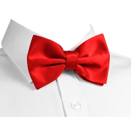 trilece Bow Ties for Men - Men's Solid Pre-tied Clip on Bowties for Formal Wear - Adjustable Bow Tie - Bow ties for Woman (Red)