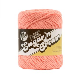 Lily Sugar 'N Cream The Original Solid Yarn, 2.5oz, Medium 4 Gauge, 100% Cotton - Tea Rose - Machine Wash & Dry