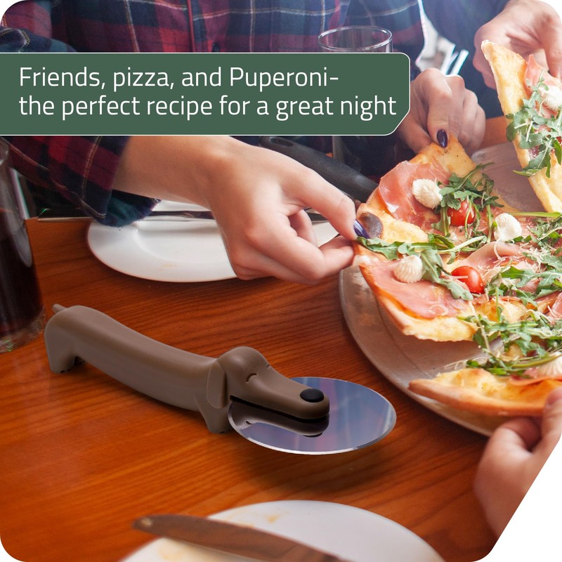 Peleg Design Puperoni Cute Pizza Cutter Wheel – Dog-Shaped Plastic