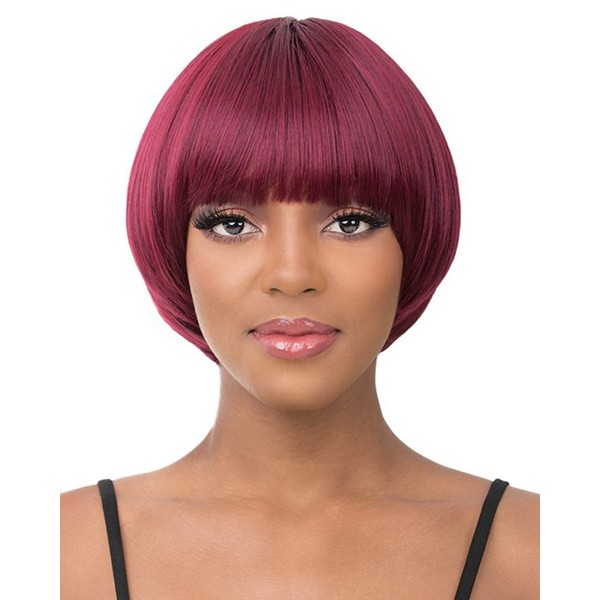 it's a Wig! - Avant Grade Bowl Cut Bob Style with Heat Resistant Synthetic Wig - BOCUT-2 (1B - Off Black/Natural Black)