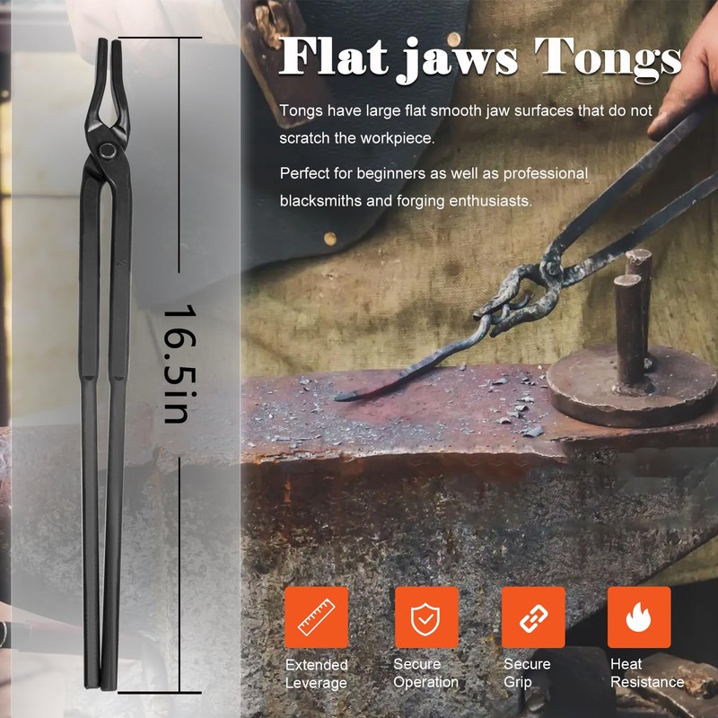 Beginner blacksmith tongs Blacksmith Forge Tong Tools Set Includes 1/4