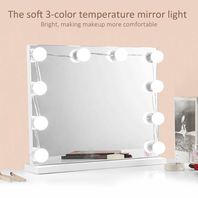 LED Mirror Lights Kit Stick on 3 Color Temperature Makeup