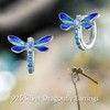 Dragonfly Earrings for Women 925 Sterling Silver Blue Hoop Earrings