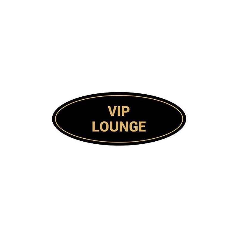 Signs ByLITA Oval VIP Lounge Sign (Black Gold) - Medium