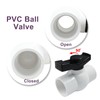 Dijedev 1-1/2 inch PVC Ball Valve, 2Pcs Shut Off Valve