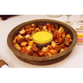 Calaisio, Large 16" Chip & Dip Serving Tray with Removable Glass Insert