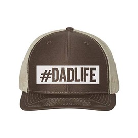 #Dadlife/Snapback/Dad Hat White Text (Brown/Khaki)