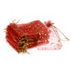 PATIKIL Moon Star Printed Organza Bags, 100 Pcs 4.72x3.5 Inch