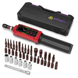 ANPUDS Digital Torque Screwdriver, 0.8-53.1in-bs/0.09-6Nm, Electronic Adjustable Torque Screwdriver Wrench set with ±1% Accuracy, Vibration, Buzzer and LED Notification for Bike Repairing