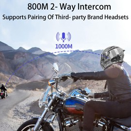 EuroFone S2 Motorcycle Bluetooth Headset 5.1-2 Pack Waterproof Helmet Headsets with Dual Mics for Rider Intercom | Sunscreen Dustproof BT Speakers for Motorcycle Accessories（2 PCS