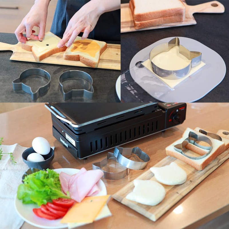 ZEOOR Pancake Cercle Ring, Cat Shape, Stainless Steel, Shallow Shape,