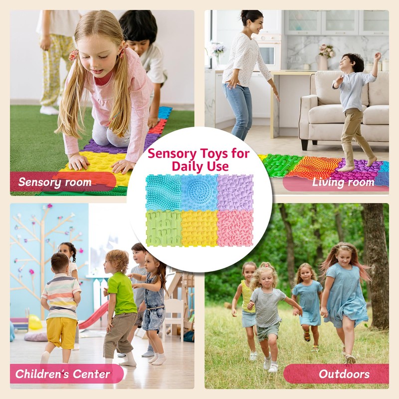 Edusense Sensory Mat for Autism Children - Textured Puzzle Play