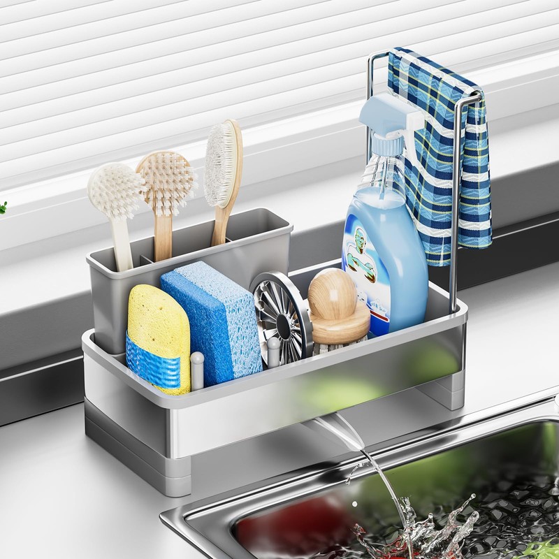 SOVGIZF Sponge Holder for Kitchen Sink,Sink Caddy Organizer with Removable