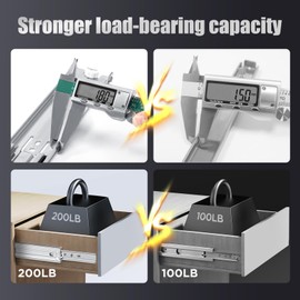 SLIDEWAY 200 Lbs Soft Close Heavy Duty Drawer Slides 1 Pair 14 16 18 20 22 24 26 28 Inch Full Extension Ball Bearing Sliding Rails Cabinet Runners Tracks Tool Box Glides-Soft Closing 14"