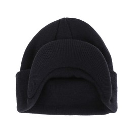 Home Prefer Mens Winter Hat Thick Knit Beanie Hat for Men UPF50+ Brimmed Beanie Snow Ski Caps Warm Winter Caps for Fishing Hiking Gardening Navy Blue