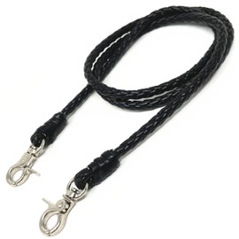 Doliphine Multifunction Braided Necklace Lanyard Keychain for key, wallet, face mask, and ID badge holder (Black)