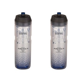 ZEFAL Pack Arctica 75 Bicycle Water Bottle, Insulated, 750 ml, Odourless, Waterproof Thermal Sports Bottle, BPA-Free, Silver/Blue, Pack of 2