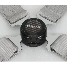 Tanaka 2X TANAKA UNIVERSAL GRAY 4 POINT CAMLOCK QUICK RELEASE RACING SEAT BELT HARNESS