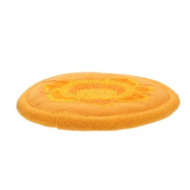 Toyvian Rounded Bowl Mat Buddha Design Sound Bowl Embroidery Pad Religious Cushion Handmade Craft Orange