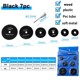 7pcs HSS Steel Circular Saw Blades Cutting Discs Cut-off Wheel Blades Set For Dremel Rotary Tool by Oudtinz