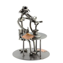 Steelman24 I Nuts and bolts sculpture Biologist With Microscope With Personal Engraving I Handmade ornaments I I Metal figurine
