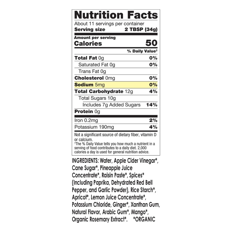 Mr. Spice Organic Sweet and Sour Sauce, Salt Free Sweet